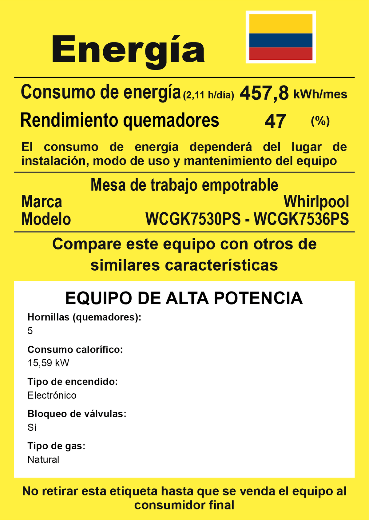 Cubierta a Gas 91 cm Whirlpool - WCGK7536PS