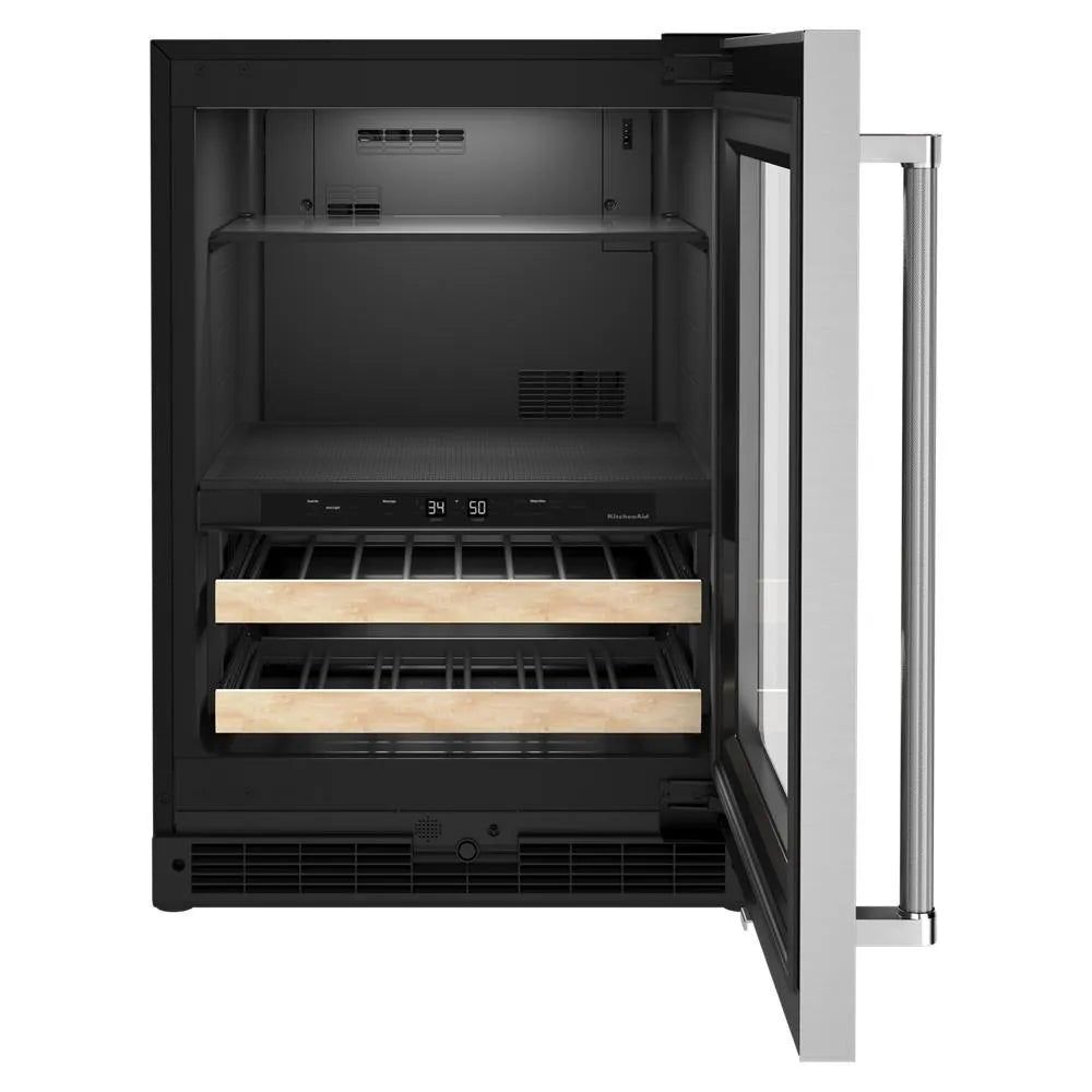 Centro de Bebidas KitchenAid KUBR214KSB 24” – Doble Zona, Empotrable, Acero Inoxidable