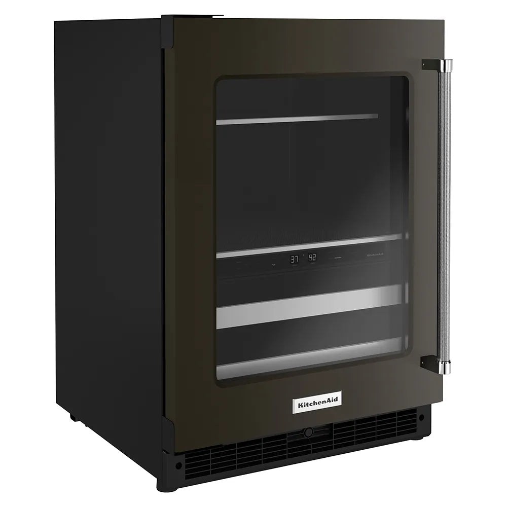 Centro de Bebidas KitchenAid KUBL314KBS 24” – Doble Zona, Acero Negro con Protección UV