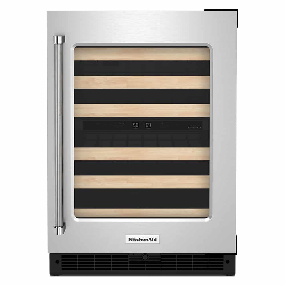 Cava de Vinos KitchenAid KUWR214KSB – 24” | 46 Botellas | Acero Inoxidable