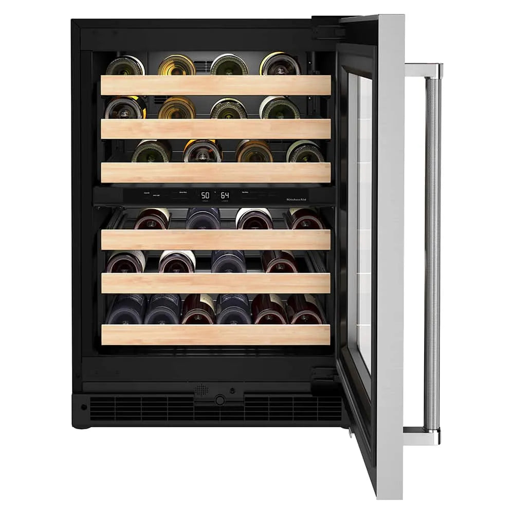 Cava de Vinos KitchenAid KUWR214KSB – 24” | 46 Botellas | Acero Inoxidable