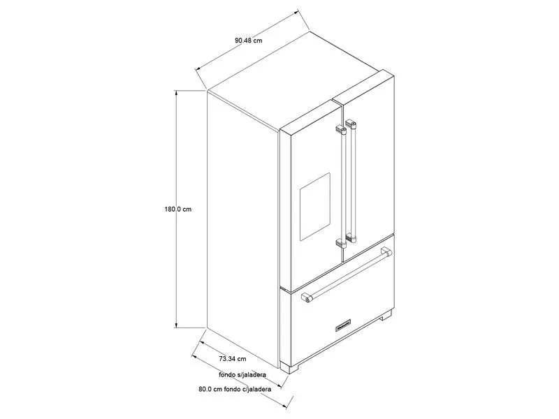 Nevera KitchenAid Counter Depth French Door 673 Litros KRFC704FPS