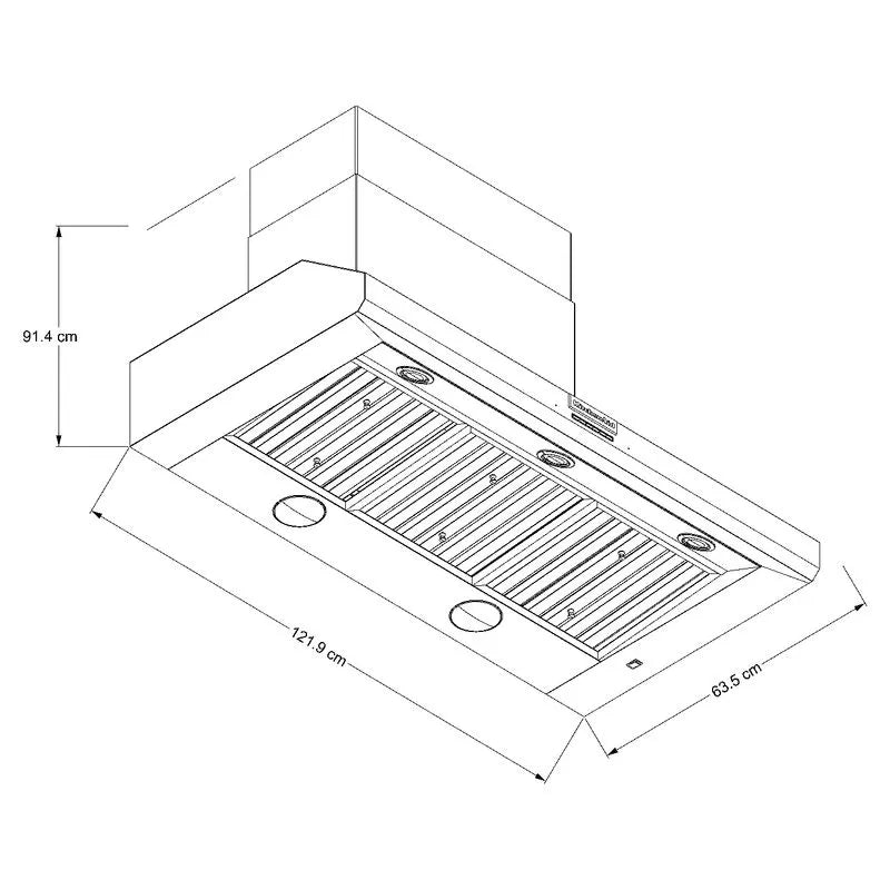 Campana de Pared Comercial KitchenAid 122 cm KVWC958KSS