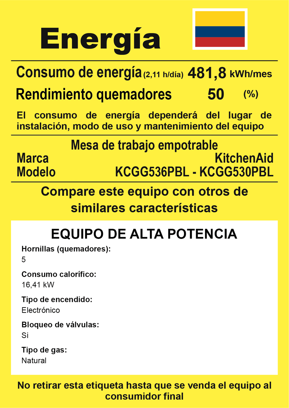 Estufa a gas KCGG530PBL 76 cm - Kitchen Aid