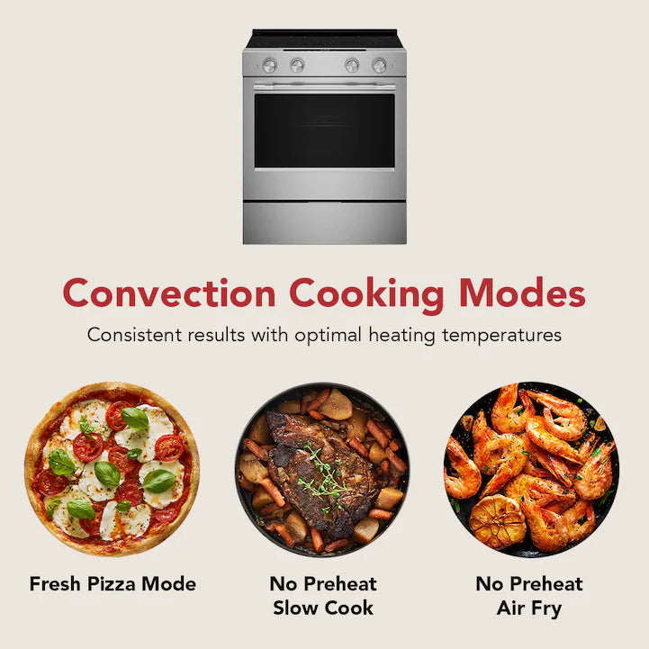 Estufa Eléctrica de Piso KitchenAid 76 cm con Air Fry y Convección KSES530SPS - Kitchen Aid