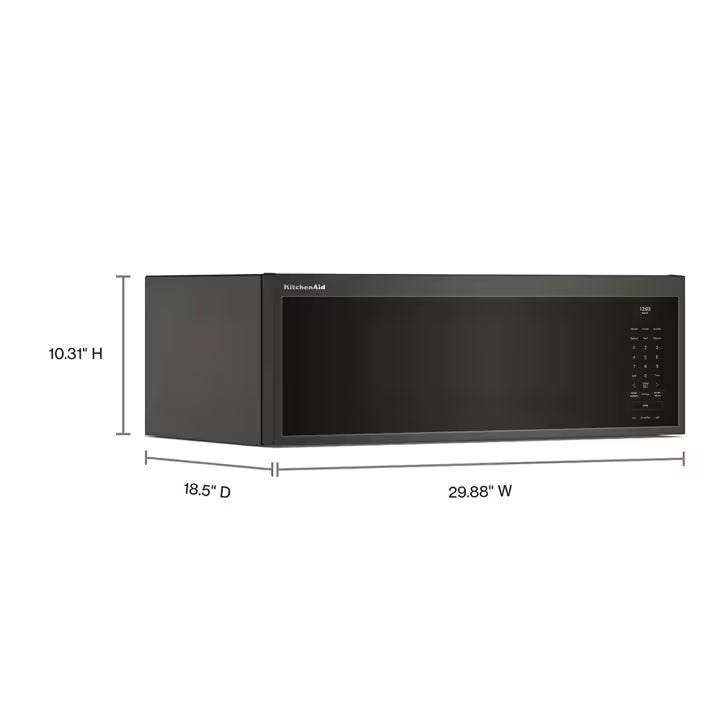 Microondas con Campana KitchenAid 76 cm Black Ore KMML550RBE