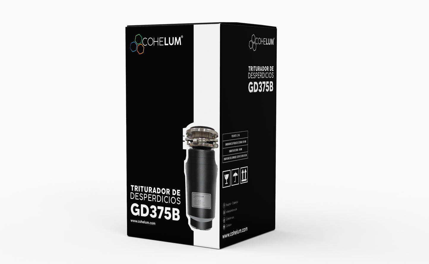 Triturador de Desperdicios Cohelum GD375B | 1/2 HP CON PULSADOR NEUMATICO
