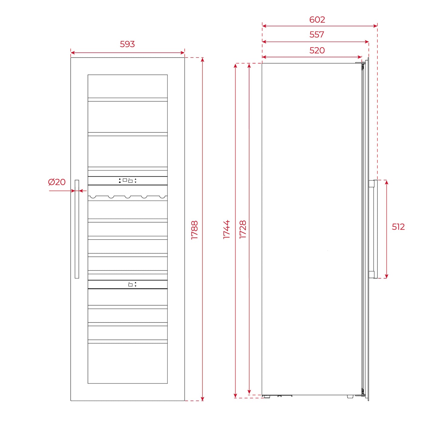 Cava de Vinos 93 Botellas Teka Negra - RVI 30097 GBK
