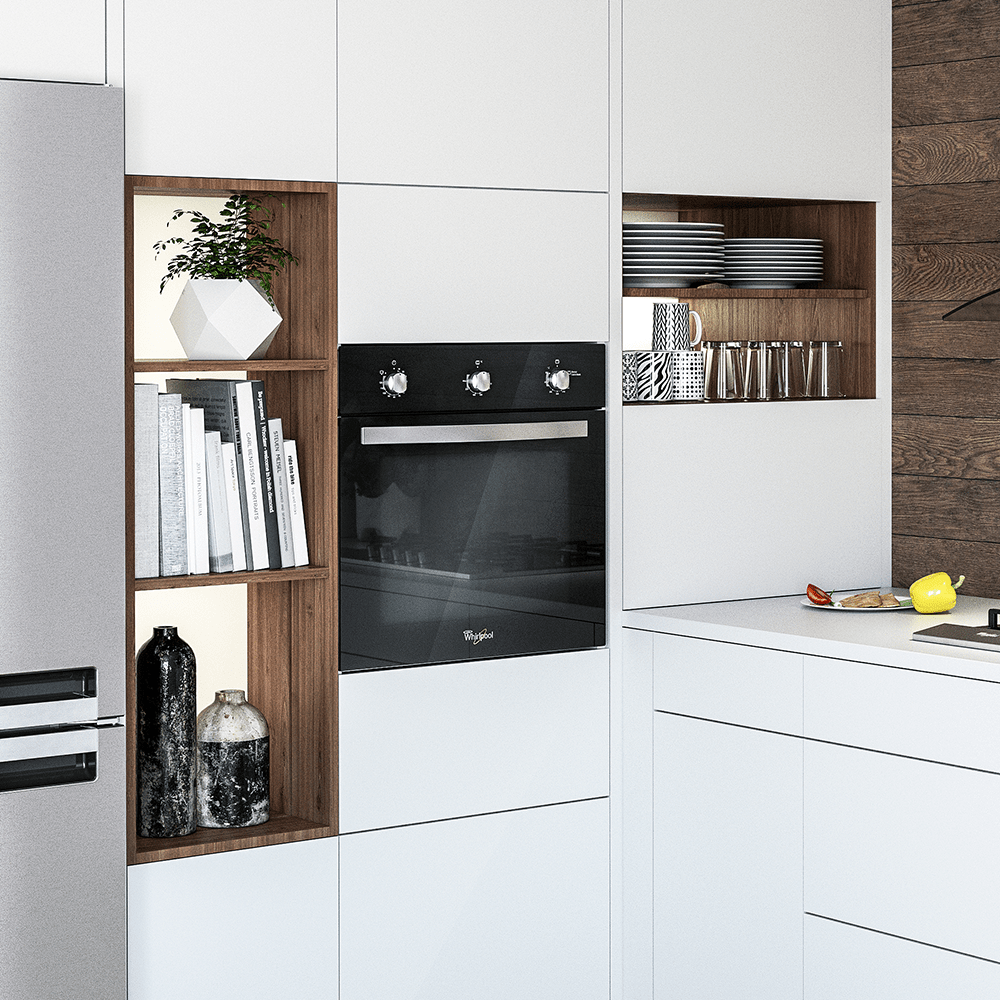 Horno A Gas Cristal Negro  60 cm Whirlpool - WOA105F