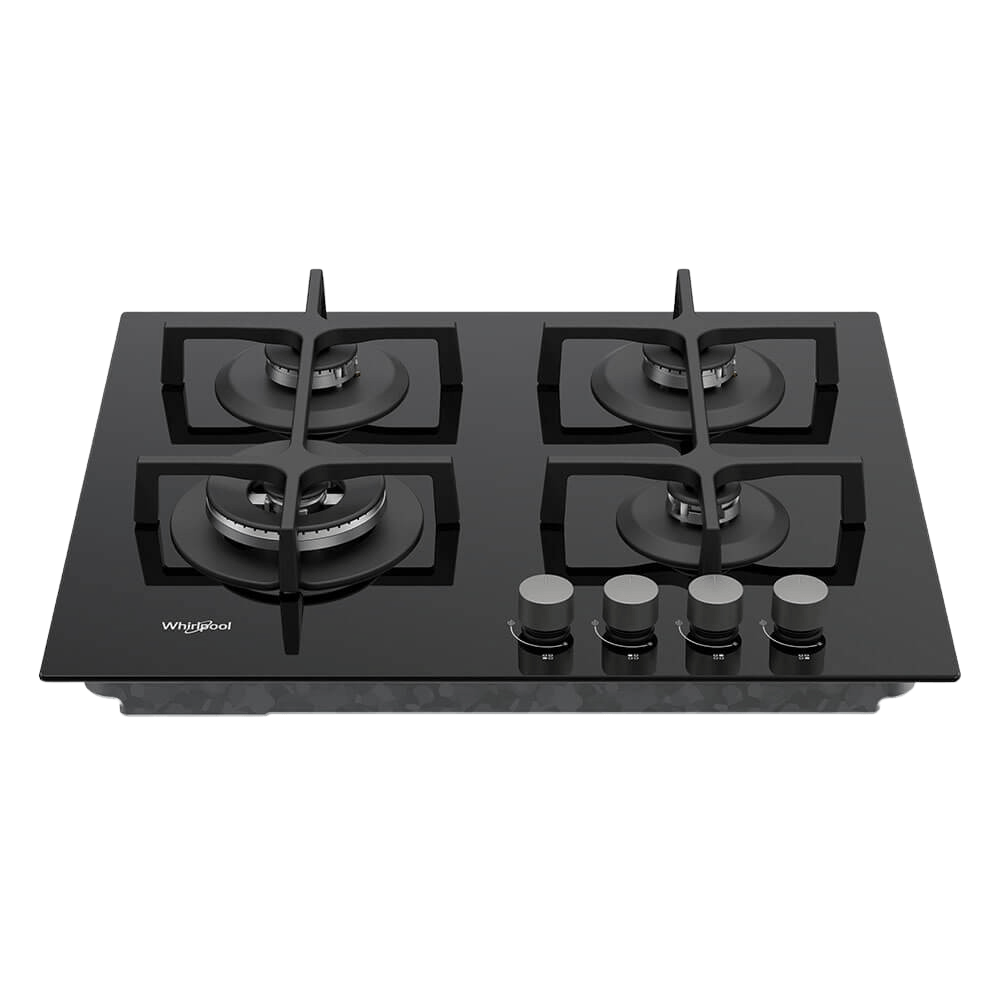 Cubierta  a Gas 4 puestos Vitroceramico Negro 60 cm Whirlpool - GOA6423NB