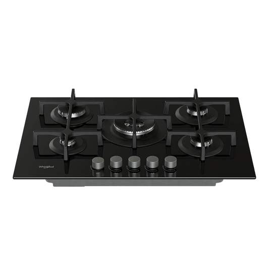 Cubierta  a Gas 5 puestos Vitroceramico Negro Whirlpool- GOA7523NB