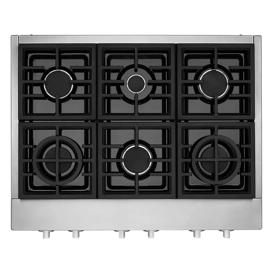 Cubierta de Gas Empotrable 90.8 cm con 6 Quemadores Acero inoxidable - Kitchen Aid - KCGC506JSS
