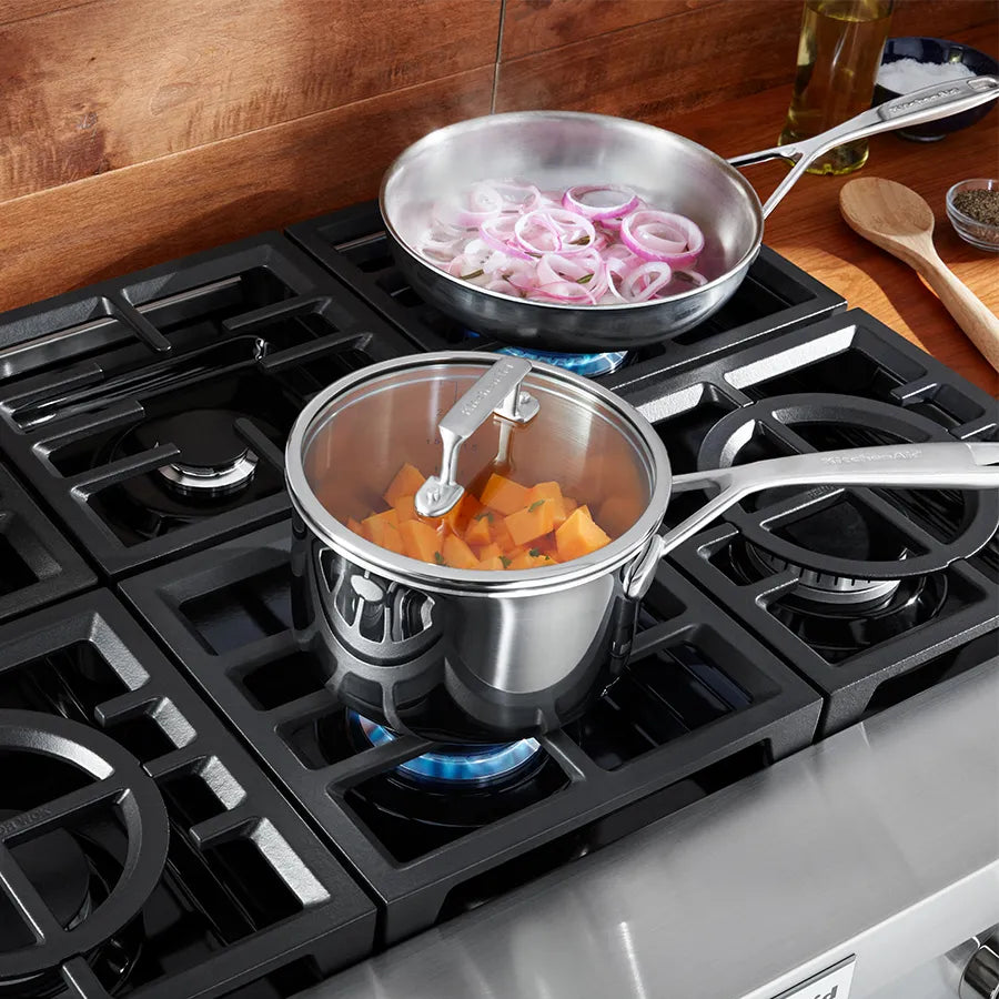 Cubierta de Gas Empotrable 90.8 cm con 6 Quemadores Acero inoxidable - Kitchen Aid - KCGC506JSS