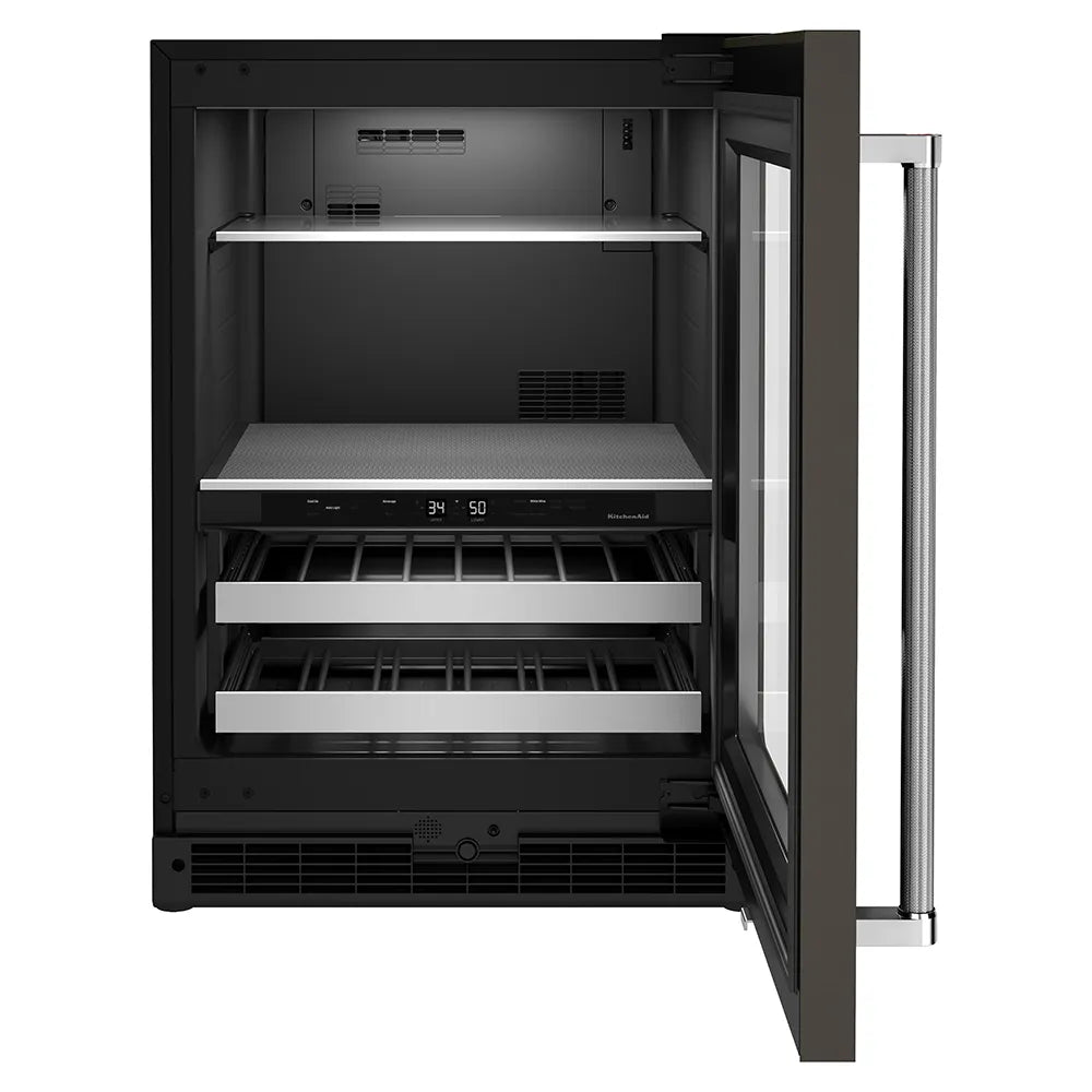 Centro de Bebidas KitchenAid KUBR314KBS 24” – Doble Zona, Acero Negro, Empotrable