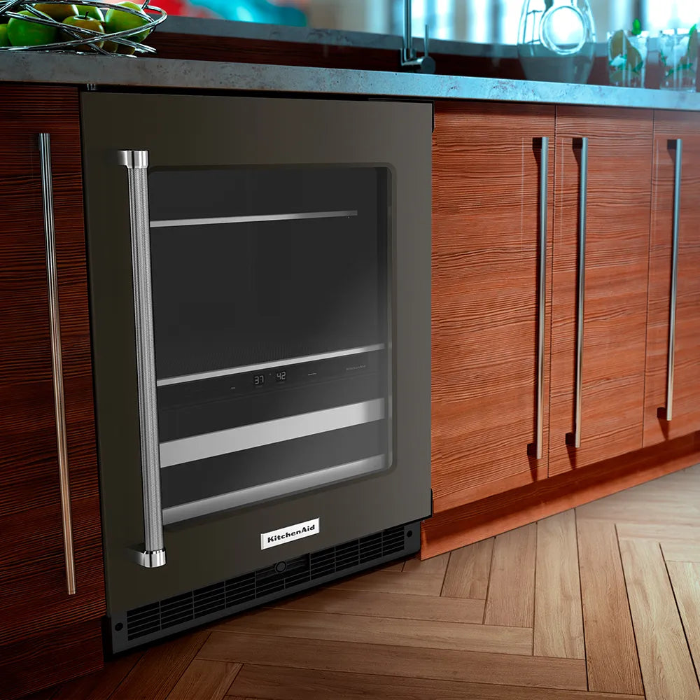 Centro de Bebidas KitchenAid KUBR314KBS 24” – Doble Zona, Acero Negro, Empotrable