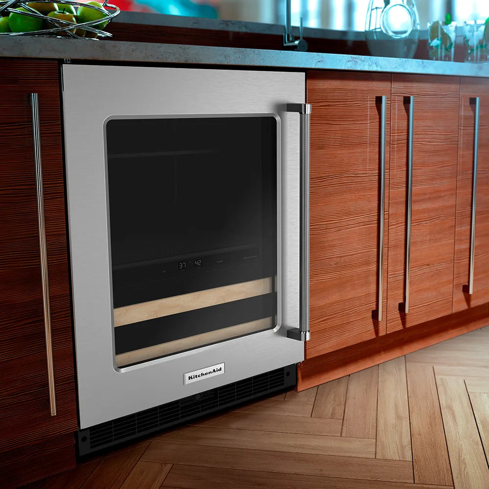 Centro de Bebidas KitchenAid KUBL214KSB 24” – Doble Zona, Empotrable, Acero Inoxidable
