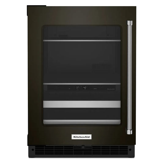 Centro de Bebidas KitchenAid KUBL314KBS 24” – Doble Zona, Acero Negro con Protección UV