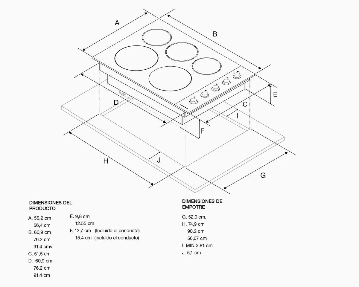 Cubierta Eléctrica Empotrable 77.15 cm con 5 Quemadores Vitrocerámica - Kitchen Aid - KCE550HSS
