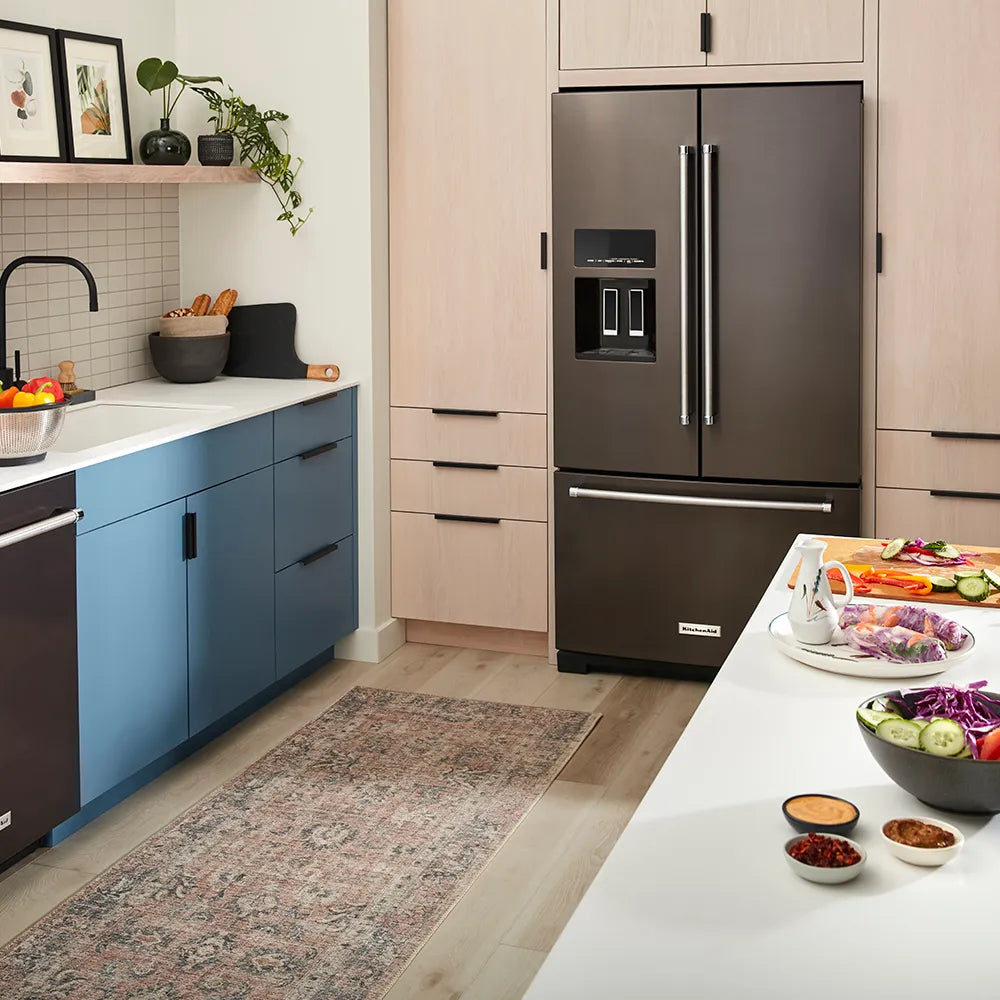 Nevecom French Door 91 cm Kitchen Aid Negro - KRFF577KBS