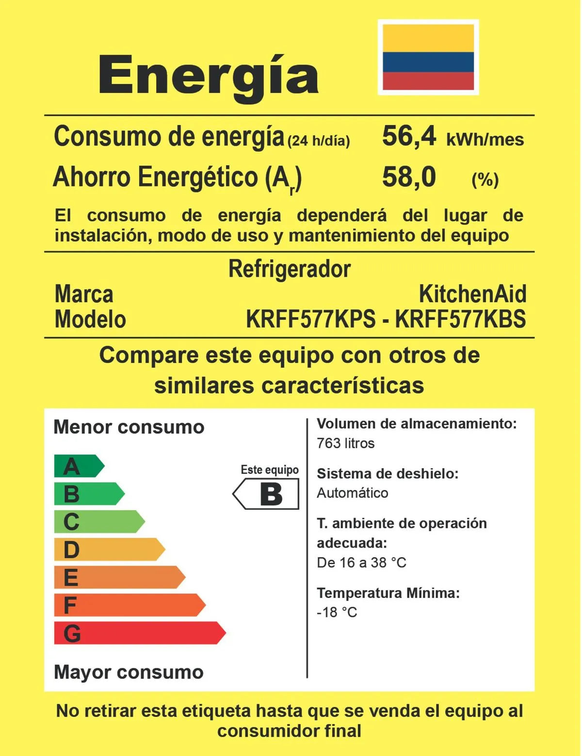 Nevecom French Door 91 cm Kitchen Aid Negro - KRFF577KBS