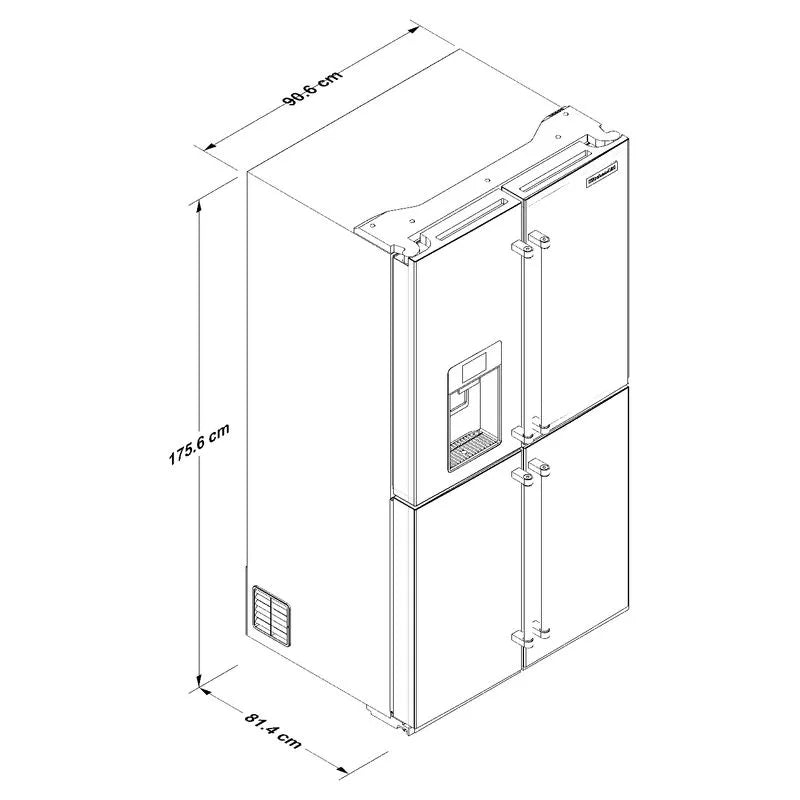 Nevera KitchenAid 4 Puertas Counter Depth 549 litros KRQC736RPS