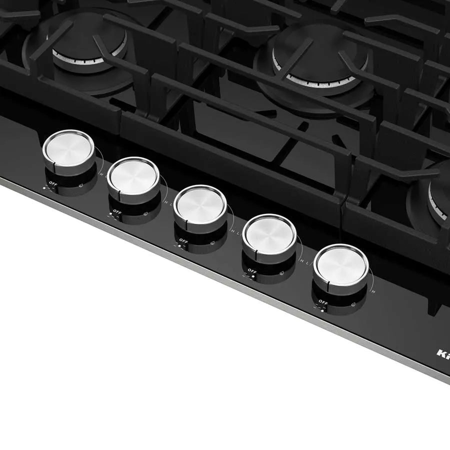 Estufa Gas 76cm Kitchen Aid Cristal Negro- KCGG530PBL