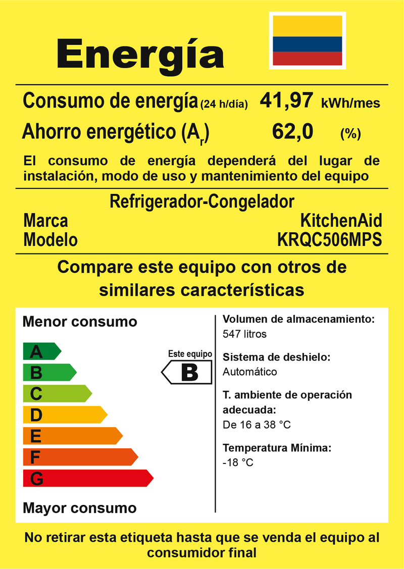 Nevera KitchenAid 4 Puertas Counter Depth 19.4 Cu Ft KRQC506MPS