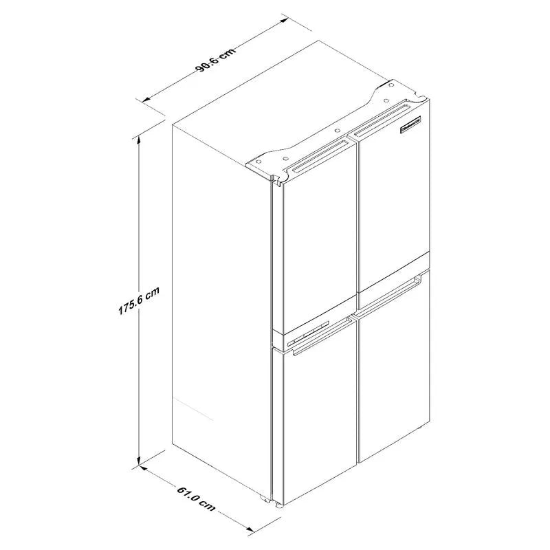 Nevera KitchenAid 4 Puertas Counter Depth 19.4 Cu Ft KRQC506MPS