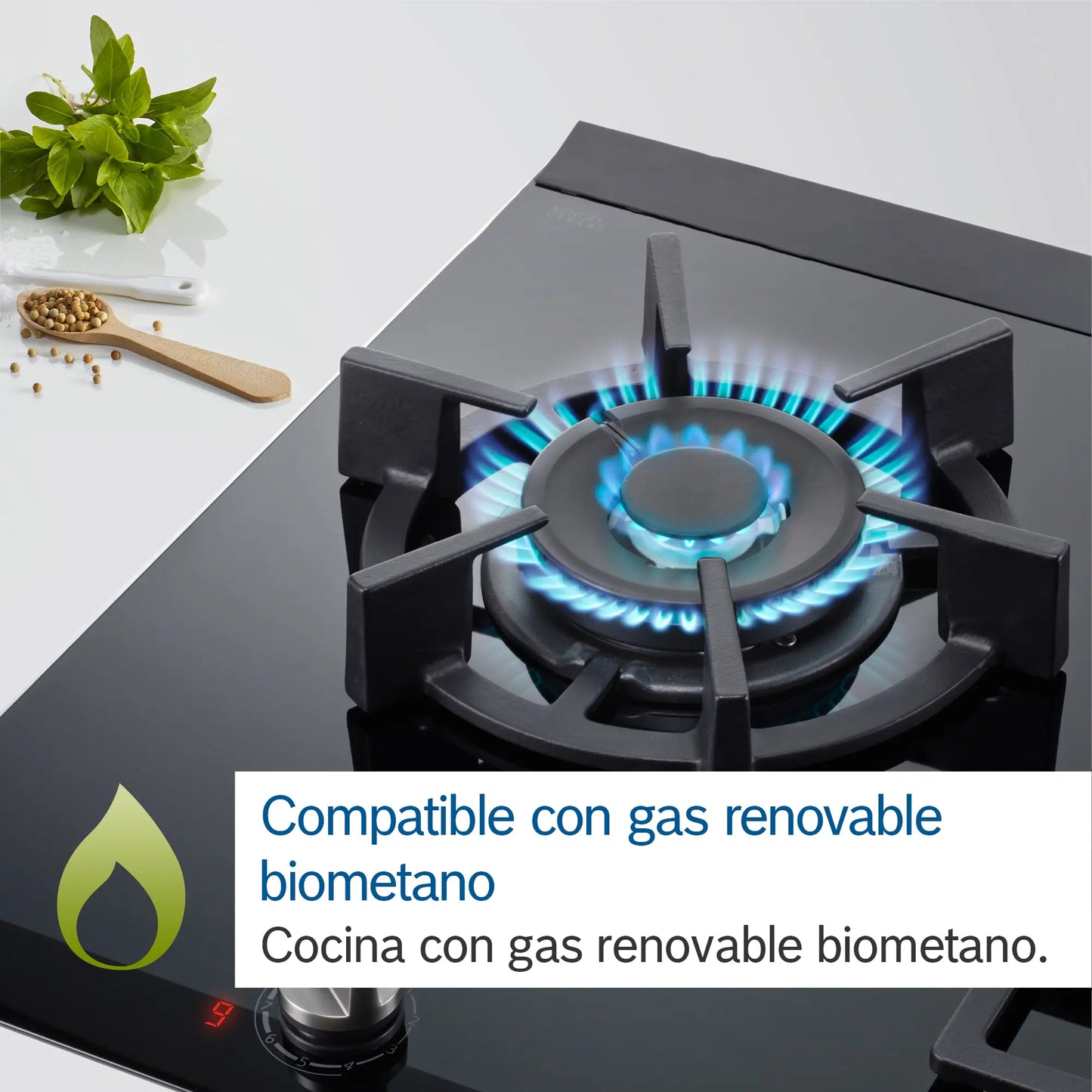 Estufa de Gas Bosch Serie 6 – 5 Quemadores, Acero Inoxidable PCR9A5B90
