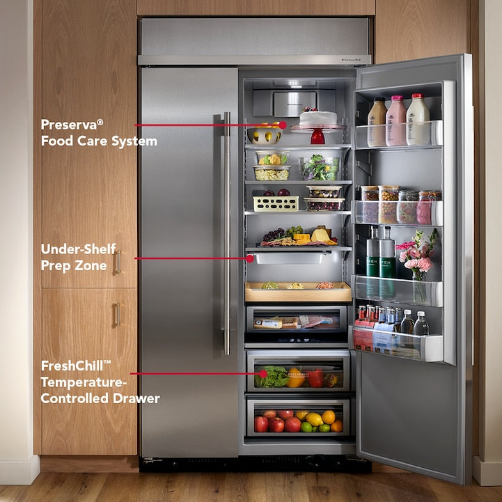 Nevera KitchenAid Empotrable Side by Side 723 Litros KBSN742SPS