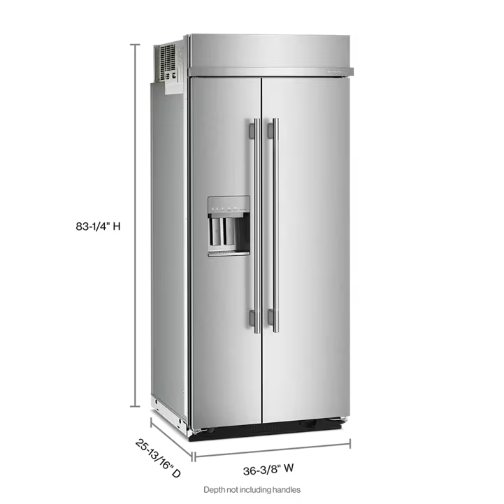 Nevera KitchenAid Empotrable Side by Side 623 Litros KBSD736SPS