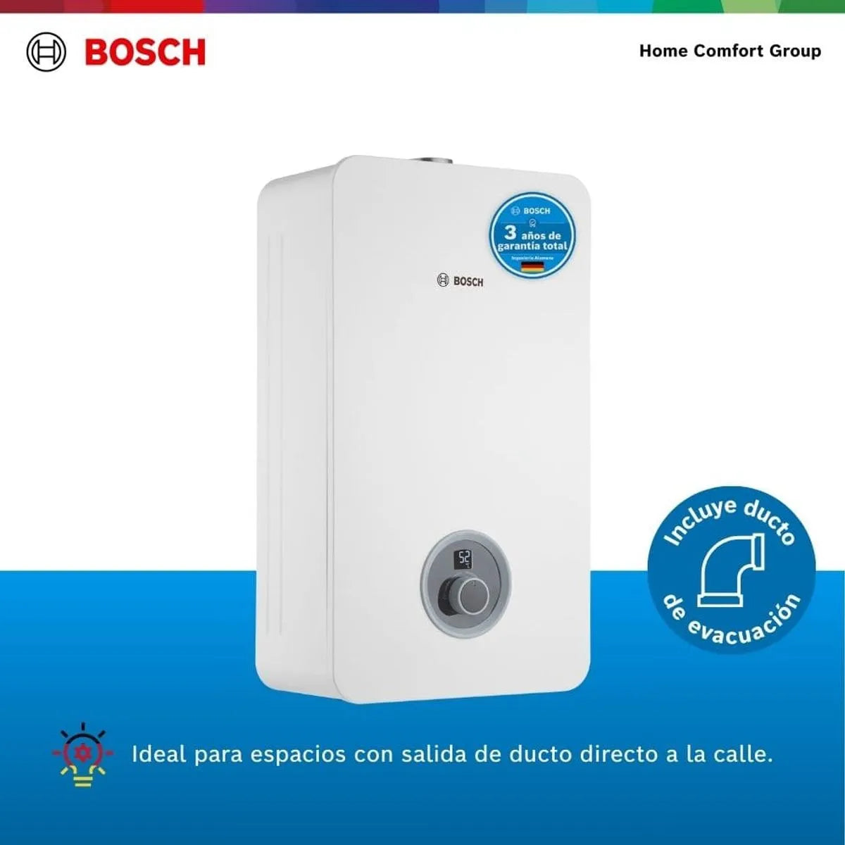 Calentador de agua Bosch De 11 Lts Tiro Forzado Para Gas Natural - THERM 2400F GN