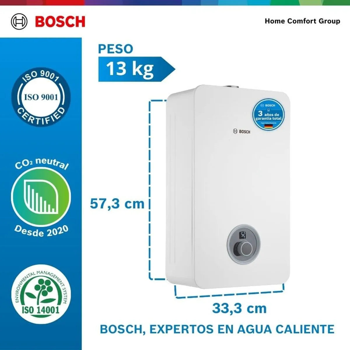 Calentador de agua Bosch De 11 Lts Tiro Forzado Para Gas Propano THERM 2400 F GLP