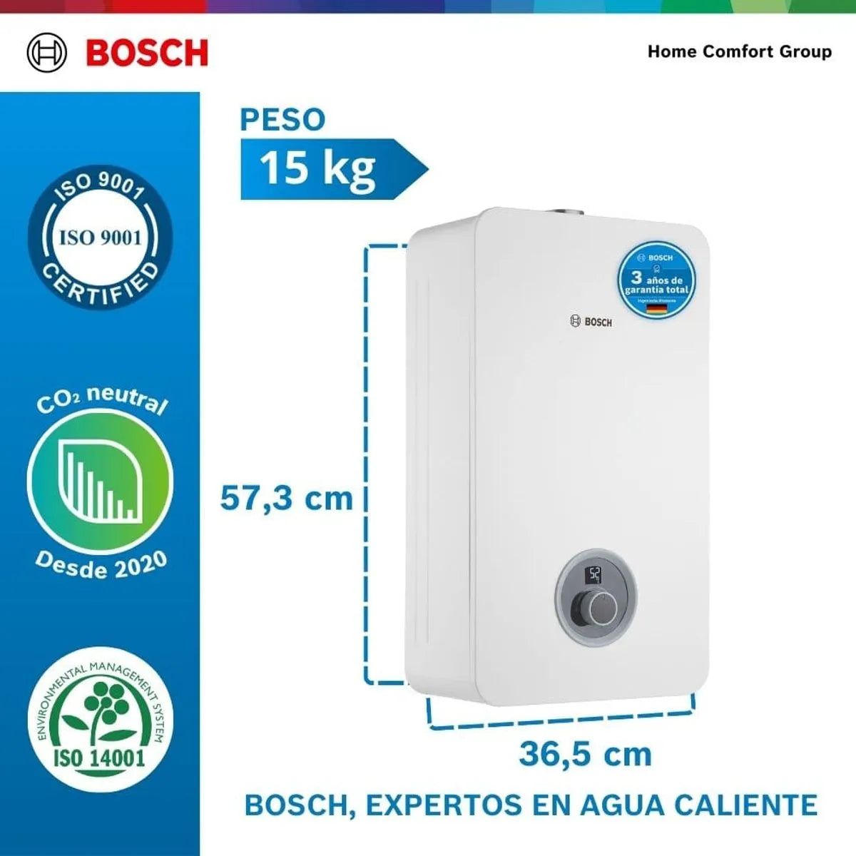 Calentador de agua Bosch De 14 Lts Tiro Forzado Para Gas Propano– THERM 2400 F GLP