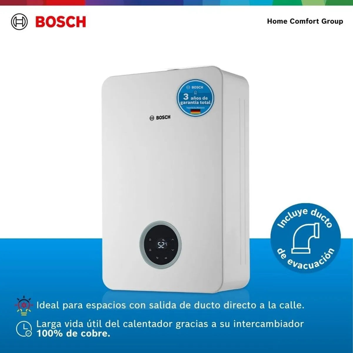 Calentador de agua Bosch De 21 Lts Tiro Forzado Para Gas Natural – THERM 5600 F GN