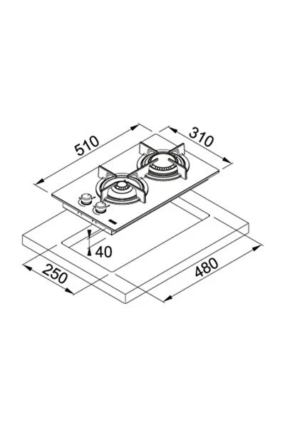 Cubierta  de Gas Franke FHCR3022GHEBK | 30 cm | 2 Quemadores