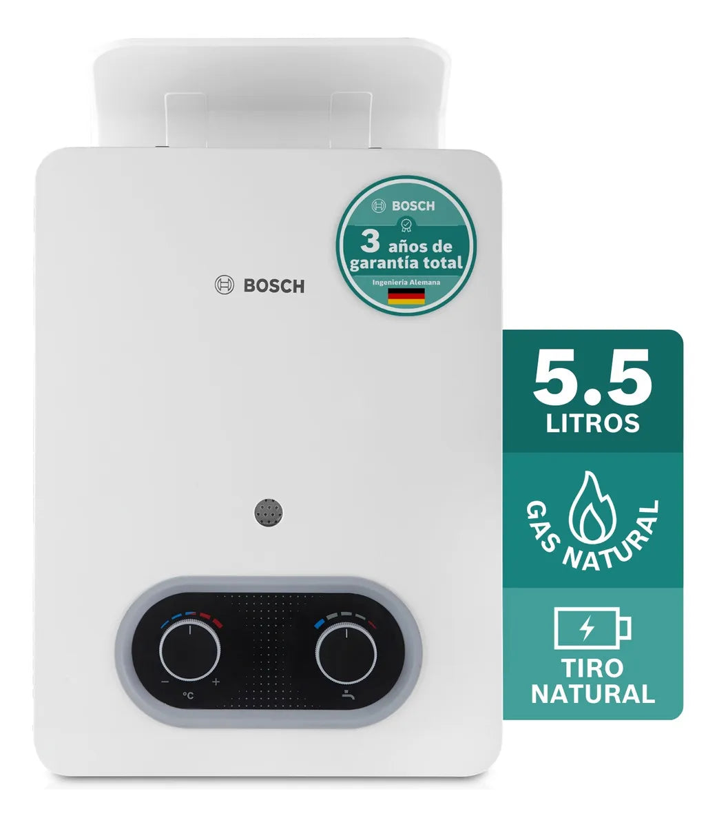 Calentador de agua Bosch De 5.5 Litros Tiro Natural Para Gas Natural – THERM 1200 GN