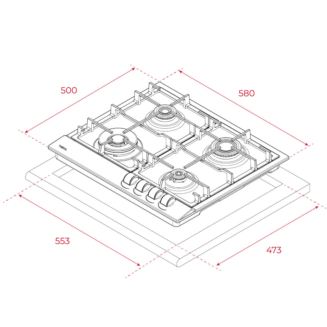 Cubierta Acero Inox Gas Propano 60cm - GSC64320SB