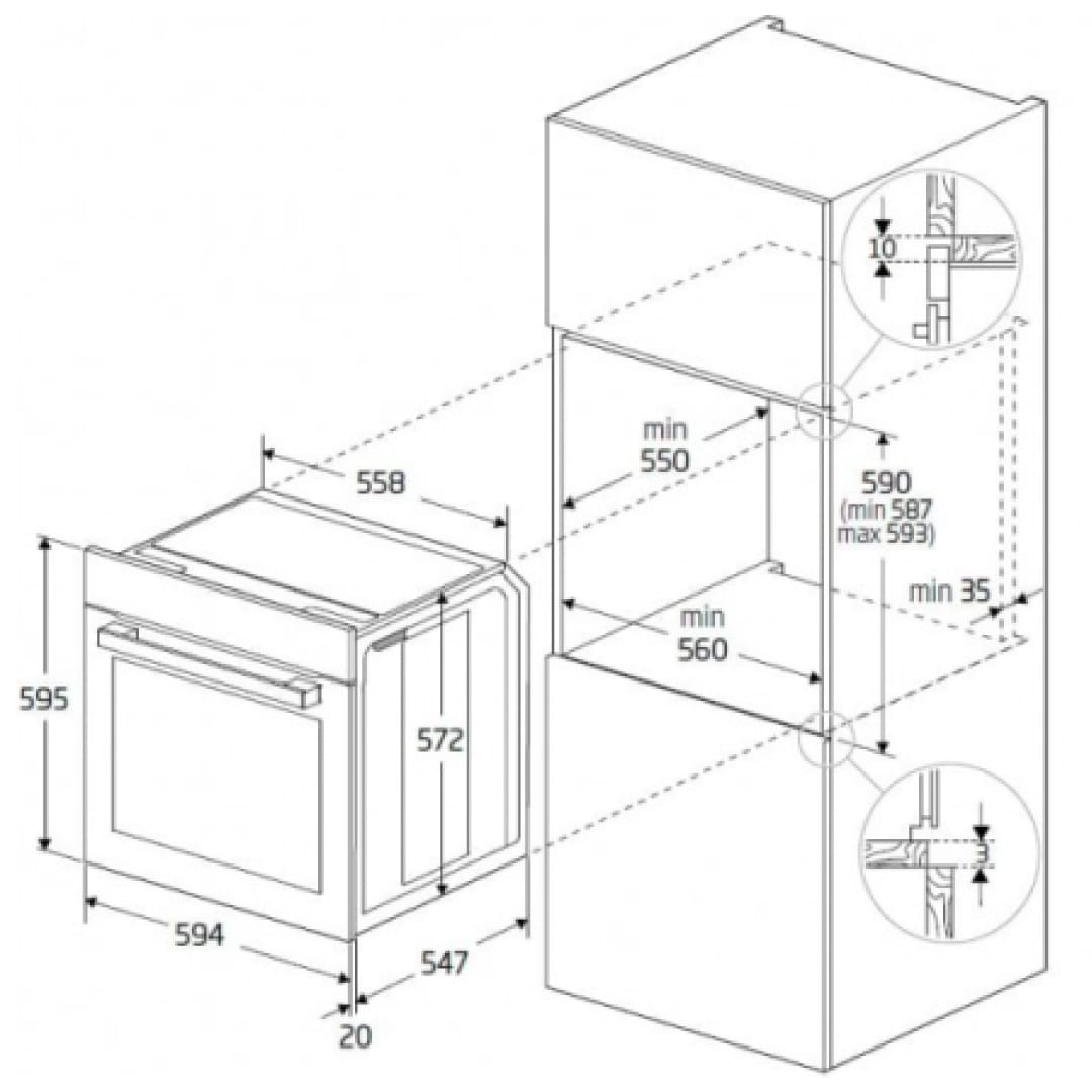 Horno Multifuncional a Vapor 60cm - HLC847SCBK