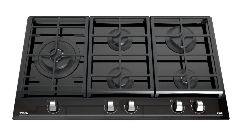 Cubierta a gas 5 puestos 90 cm Cristal negro Teka - GZC95320XBB