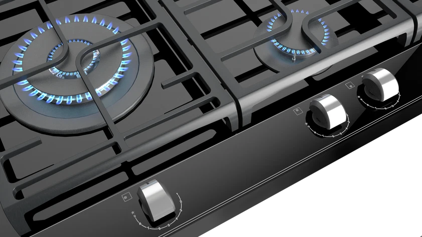 Cubierta a gas 5 puestos 90 cm Cristal negro Teka - GZC95320XBB