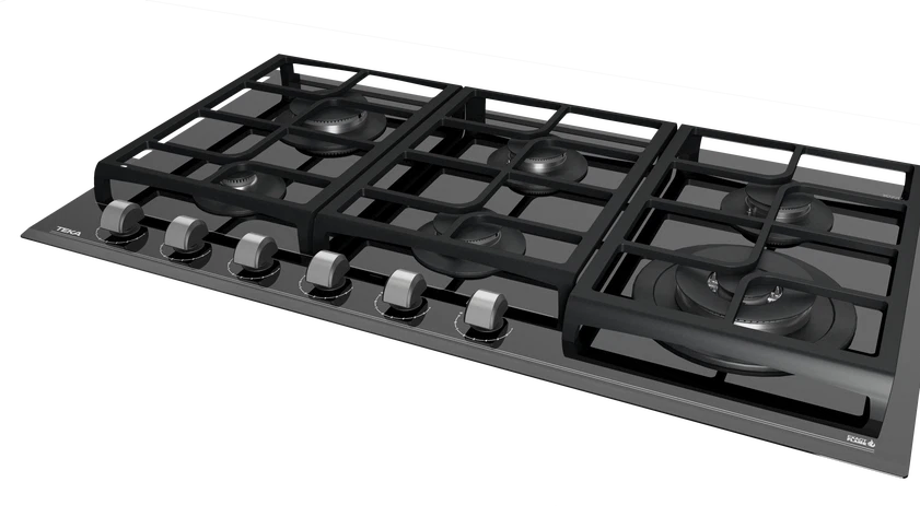 Cubierta a gas 6 Puestos 90cm Teka Cristal Negro - GZC96310XBB