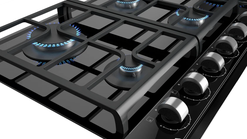 Cubierta a gas 6 Puestos 90cm Teka Cristal Negro - GZC96310XBB