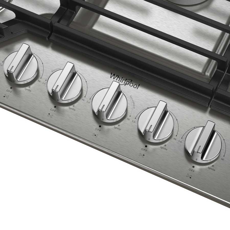 Cubierta a gas 5 quemadores 36"-91cm / Acero inoxidable Whirlpool - WCGK5036PS