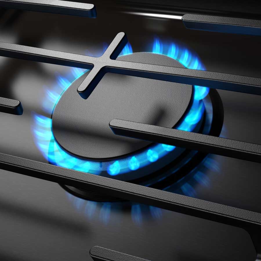 Cubierta a gas 5 quemadores 36" negra / Acero recubierto Whirlpool - WCGK5036PV