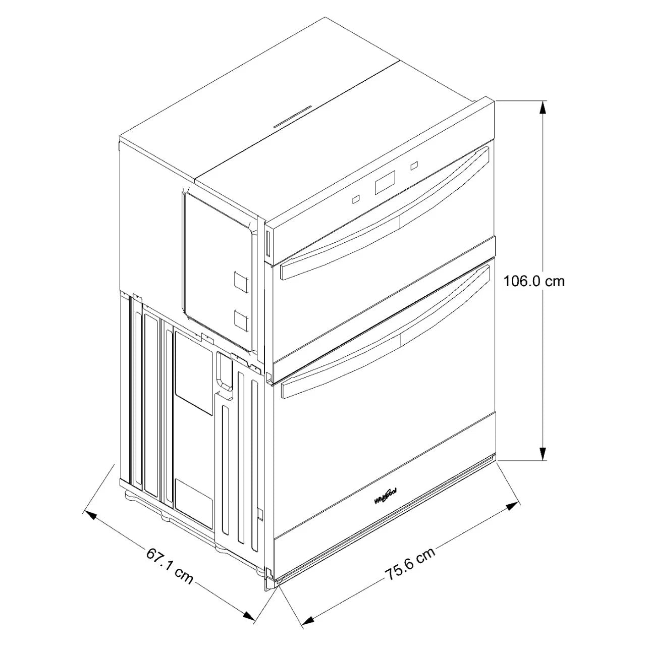 Horno combinado eléctrico 30"con Air Fry 7en 1 Silver Whirlpool - WOEC7030PZ