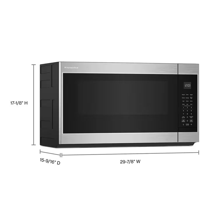Microondas con Campana KitchenAid 76 cm Acero Inoxidable KMMS130RPS