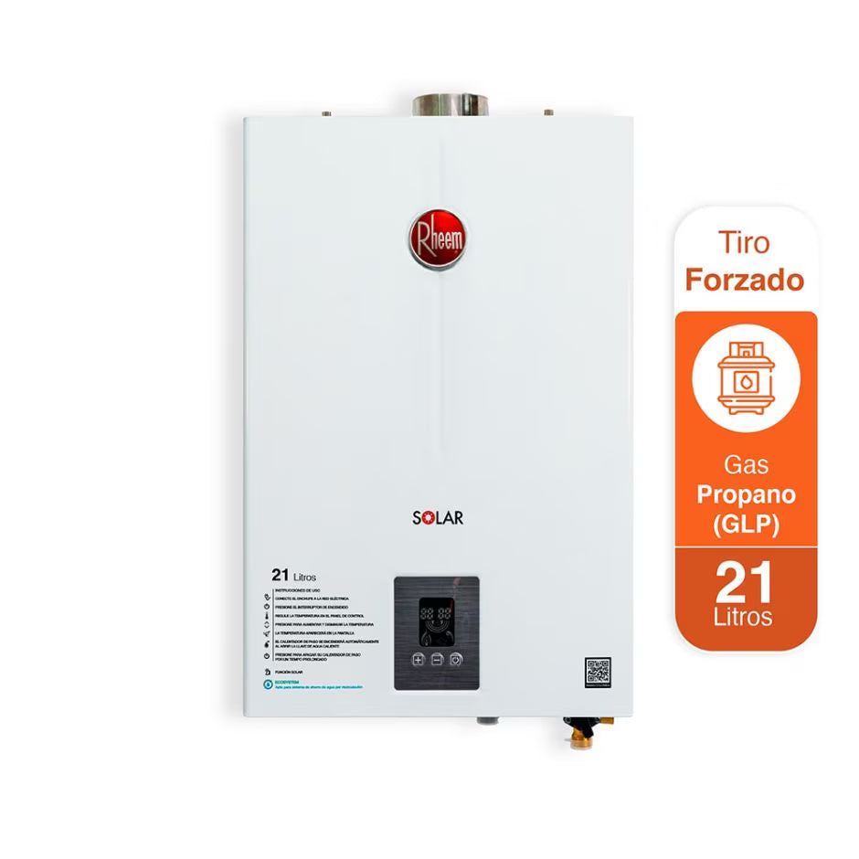 Calentador de agua Rheem de 21 litros tiro forzado para gas propano