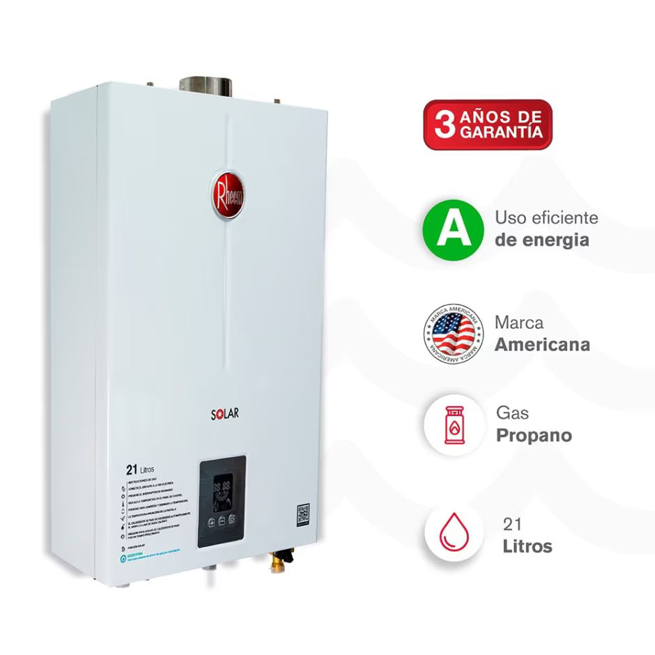 Calentador de agua Rheem de 21 litros tiro forzado para gas natural