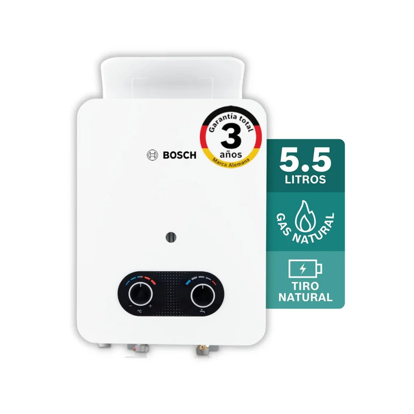 Calentador de agua Bosch De 5.5 Litros Tiro Natural Para Gas Propano – THERM 1200 GLP